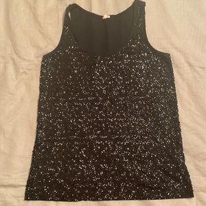 Jcrew Size M Black Sequin Tank EUC